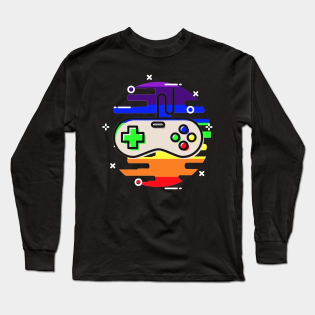 Gay Gamer Gaymer Pride Long Sleeve T-Shirt by ballhard